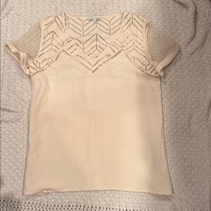 Rebecca Minkoff Women’s silk small Cream Lace Detail Blouse